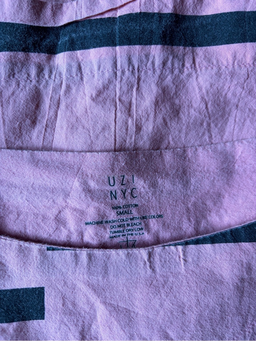 UZI NYC Pink Mini Dress with Black Stripe Details - Picture 3 of 3